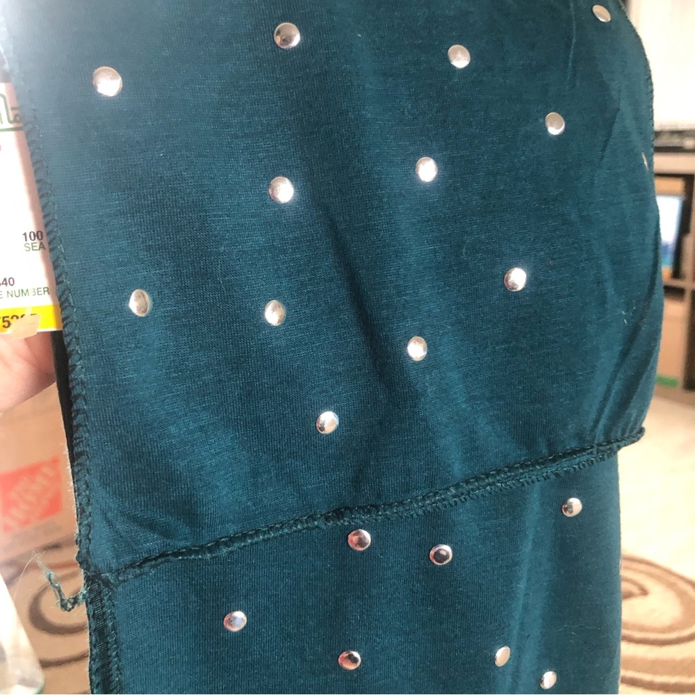 Scarf Peacock Blue Scarf with Silver Color Studs NEW